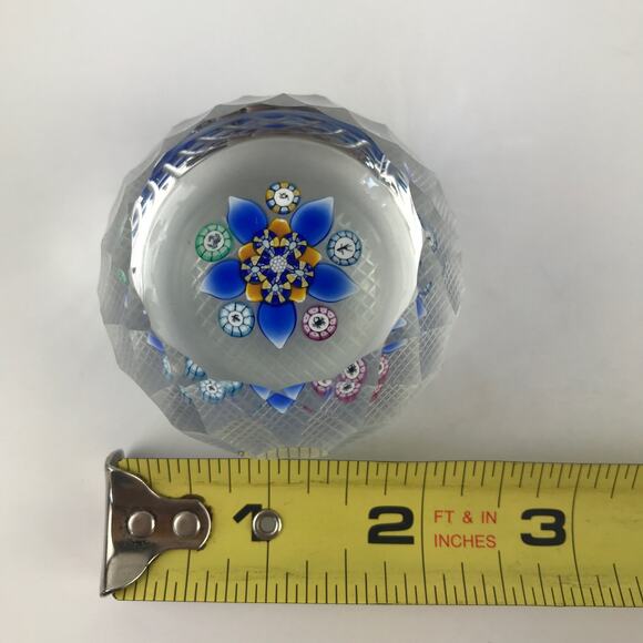 Perthshire PP215 2000 Multifaceted Lampwork Flower Picture Cane Paperweight Cert - Picture 10 of 14